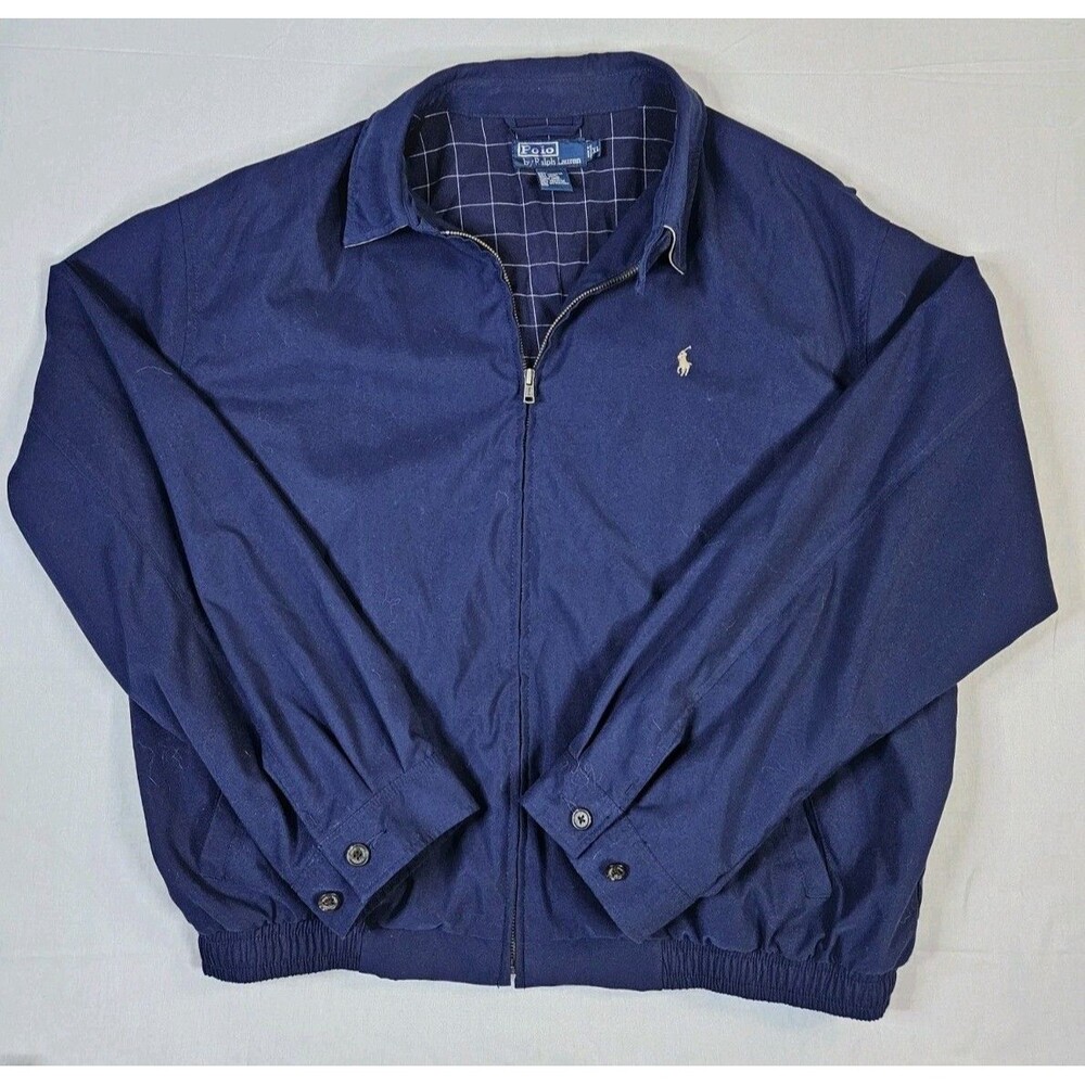 Polo Ralph Lauren Jacket Men's Size XL Blue Bi-swing Harrington Bomber Full Zip